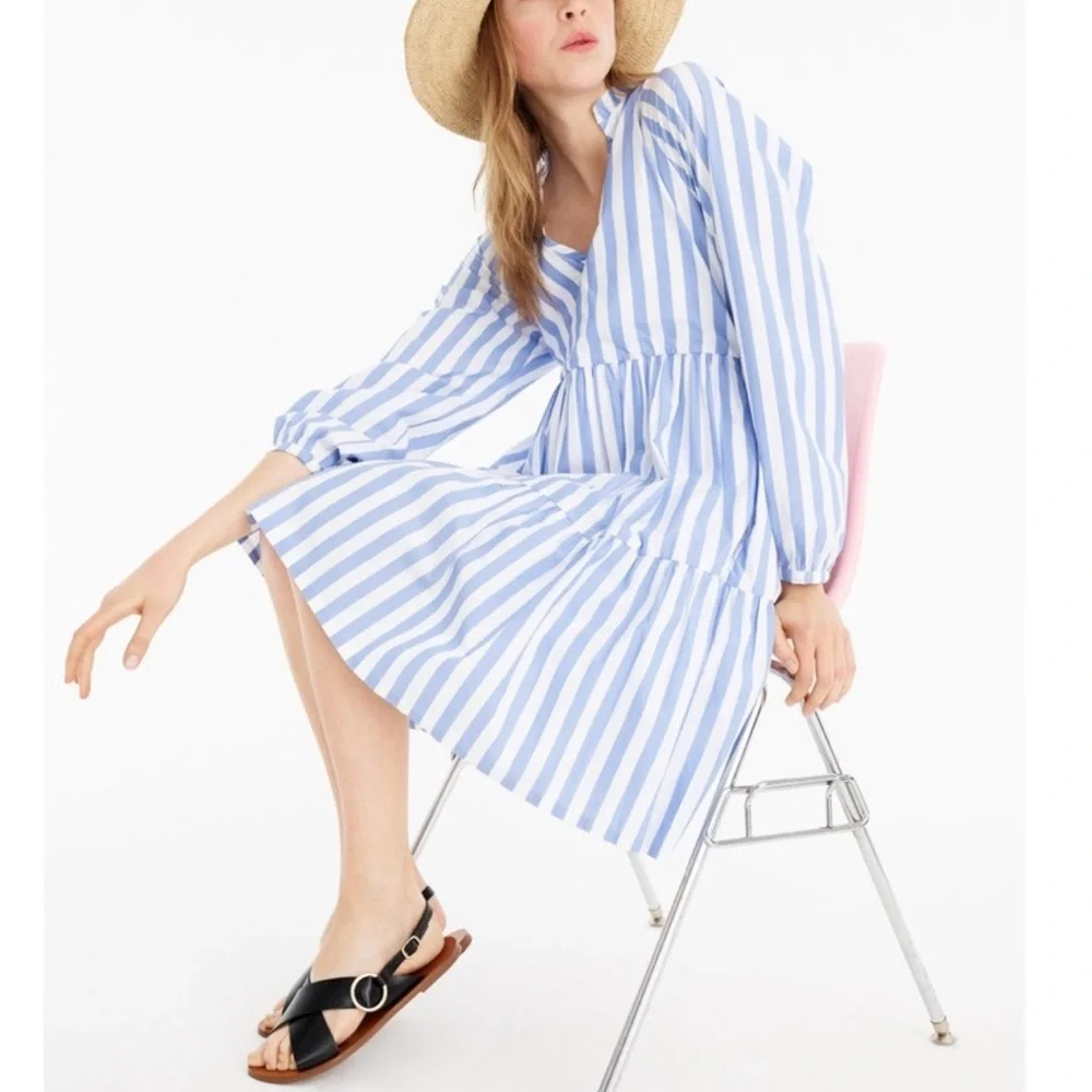 J.‎ Crew Tiered Cotton Poplin Mini Dress